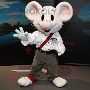 White Mouse maskot kostym...