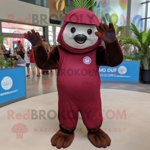 Maroon Sloth maskot kostume...