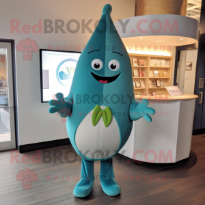 Teal Pear maskot drakt...