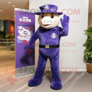 Purple Navy Seal maskot...