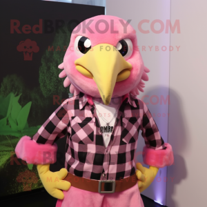 Pink Eagle maskot kostym...