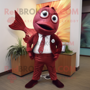 Maroon laks maskot drakt...