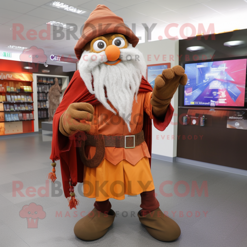 Rust Wizard mascot costume character dressed with a Shorts and Scarf clips