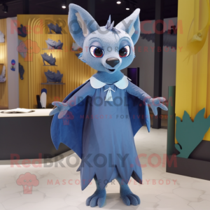 Blue Fruit Bat maskot-dräkt...