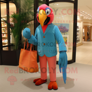 Persika Macaw maskot kostym...