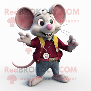 Maroon Mouse maskot drakt...