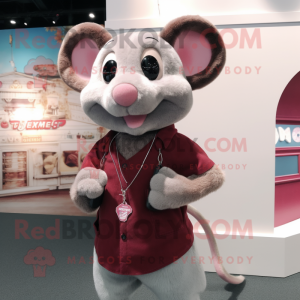 Maroon Mouse maskot drakt...