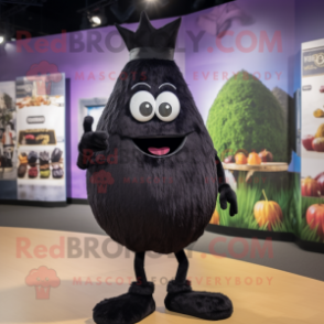 Black Onion mascot costume character dressed with a Shorts and Brooches