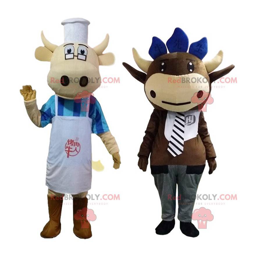 2 mascotas de vaca vestidas, trajes granja - Tamaño L (175-180 CM)