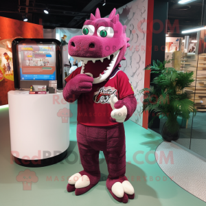 Maroon Crocodile maskot...