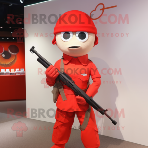 Red Sniper maskot kostume...