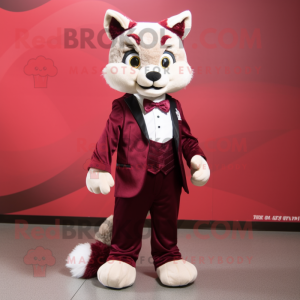 Maroon Lynx maskot kostume...