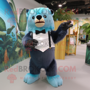 Cyan Sloth Bear maskot...