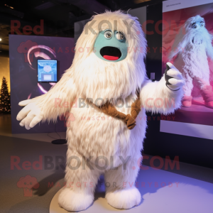 Crèmekleurige Yeti mascotte...