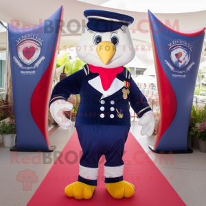 Navy Heart maskot drakt...