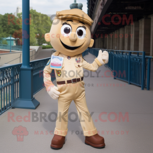 Tan Rainbow mascot costume character dressed with a Boyfriend Jeans and Pocket squares