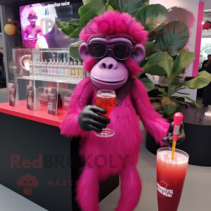 Magenta Chimpansee mascotte...