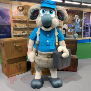 Cyan Suffolk Sheep costume...