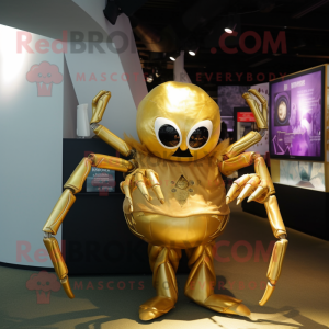 Gold Spider maskot kostym...