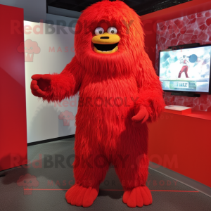 Rood Yeti mascotte kostuum...