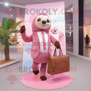 Pink Sloth maskot kostume...