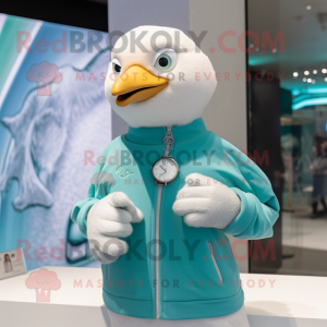 Cyan Gull mascotte kostuum...