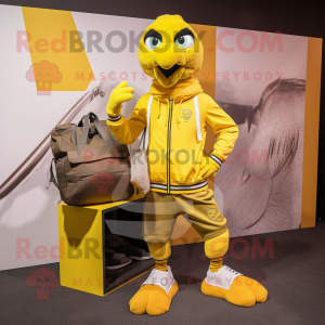 Yellow Eagle maskot kostym...