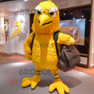 Yellow Eagle maskot kostume...