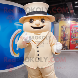 Beige Ring Master maskot...