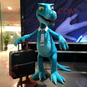 Cyan Velociraptor mascotte...