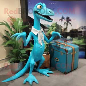 Cyan Velociraptor mascotte...