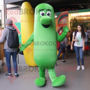 Green Hot Dogs maskot drakt...