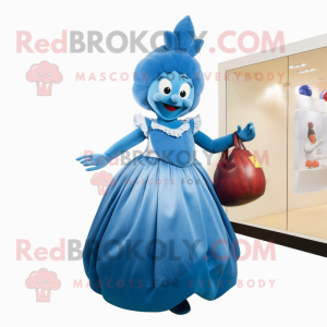 Blue Banana mascot costume character dressed with a Ball Gown and Handbags