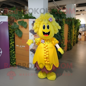 Yellow Grape maskot kostym...