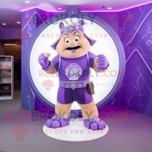 Purple Celtic Shield mascot costume character dressed with a Joggers and Bow ties