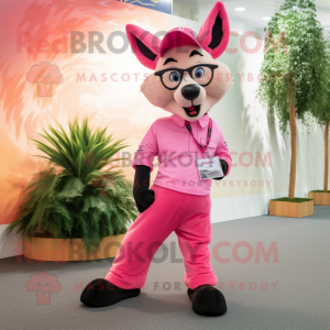 Pinker Dingo Maskottchen...