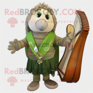Oliven keltisk harpe maskot...