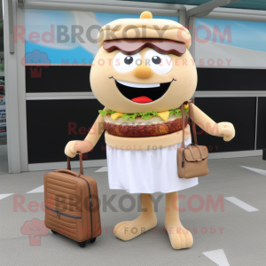 Tan Burgers maskot kostume...