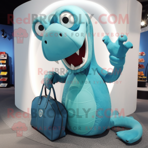 Cyan Hydra maskot drakt...