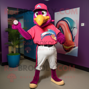 Magenta Toucan maskot drakt...