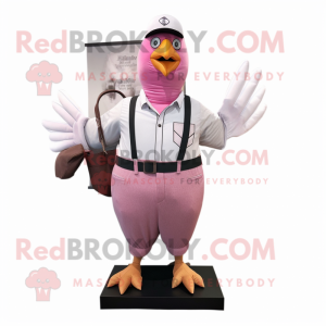 Pink Pigeon maskot kostume...