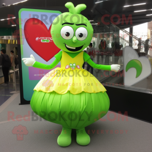 Lime Green Heart mascotte...