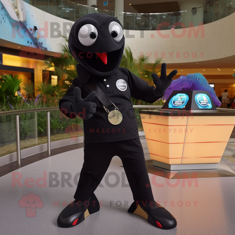 Black Stingray mascot costume character dressed with a Polo Tee and ...