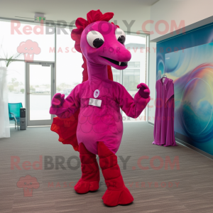 Magenta Sea Horse maskot...