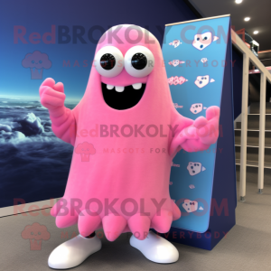 Pink Ghost mascotte kostuum...