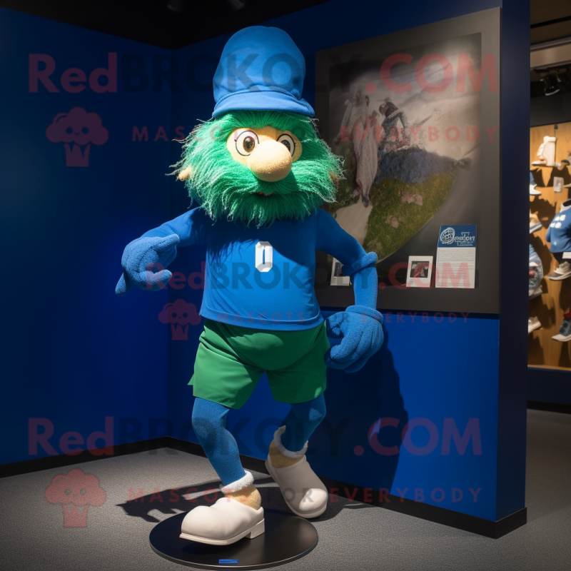 Blue Leprechaun Hat mascot costume character dressed with a