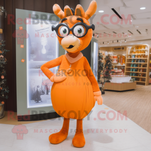 Orange Deer maskot kostume...