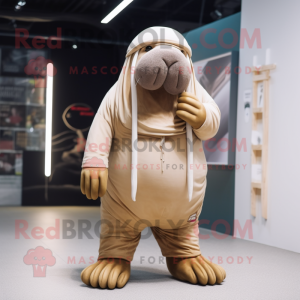 Beige Walrus mascotte...