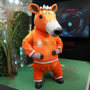 Orange Tapir maskot kostym...