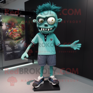 Teal zombie mascotte...